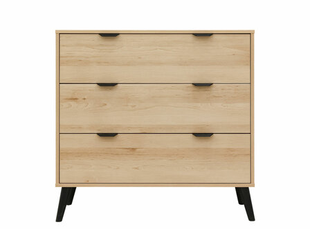 Fay commode 3 laden naturel zwart