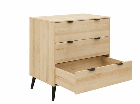 Fay commode 3 laden naturel zwart