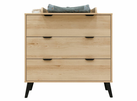 Fay commode 3 laden naturel zwart