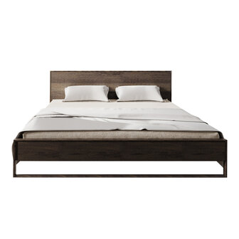 Alessano twijfelaar bed 140x200 massief eiken gerookt