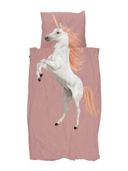 Snurk Unicorn dusty pink overtrek 140x200