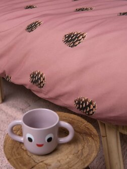 Snurk dekbedovertrek Pinecones Dusty pink 1 persoons 140x200/220