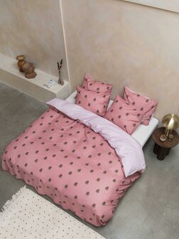 Snurk dekbedovertrek Pinecones Dusty pink 2 persoons 260x200/220