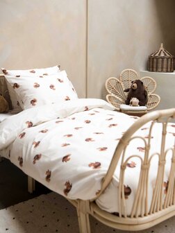 Snurk dekbedovertrek Squirrels beige 1 persoons 140x200/220