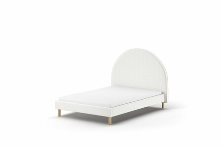 Moon gestoffeerd bed 140x200 met matras wit