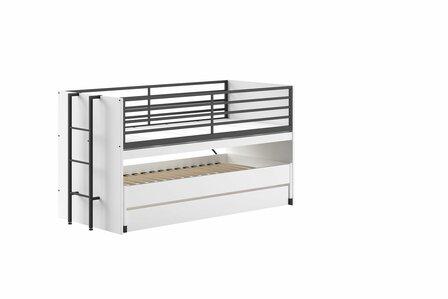 Sam stapelbed met bureau en lade 90x200 wit