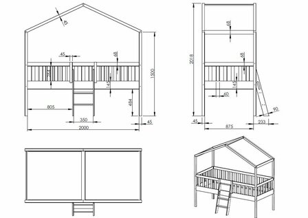 bedmaten dallas huisbed met trap