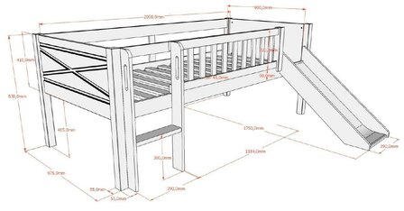 maten scott glijbaan bed