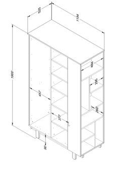 maten 2 deurs basic kast