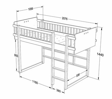 maten middelhoogslaper basic