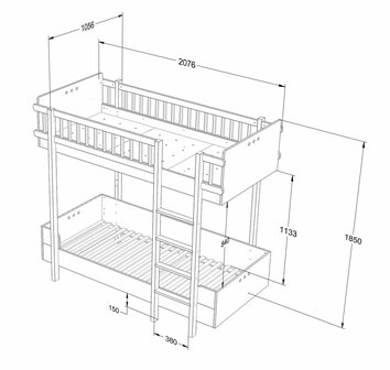 maten Basic stapelbed