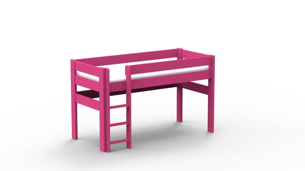 Mathy by Bols Dominique halfhoogslaper 90x200 grenen fuchsia roze