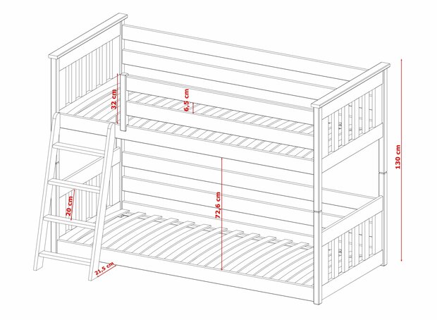 bedmaten Carpino bed 90x200