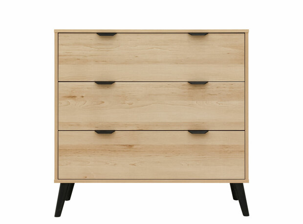 Fay commode 3 laden naturel zwart