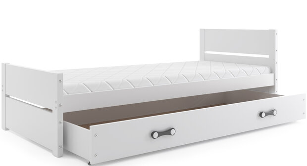 Inclusief bed, bodem, lade en matras 90x200x7