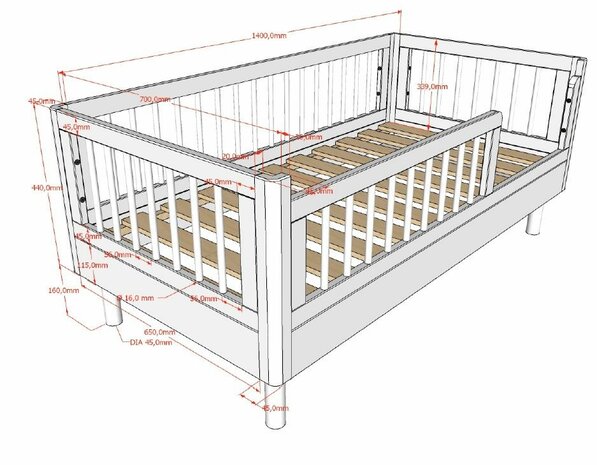 bedmaten forrest 70x140 bed