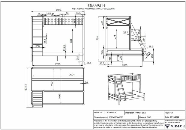 bedmaten scott familie stapelbed