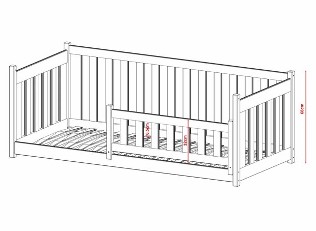 Maten bed Carato V6 afneembare uitval