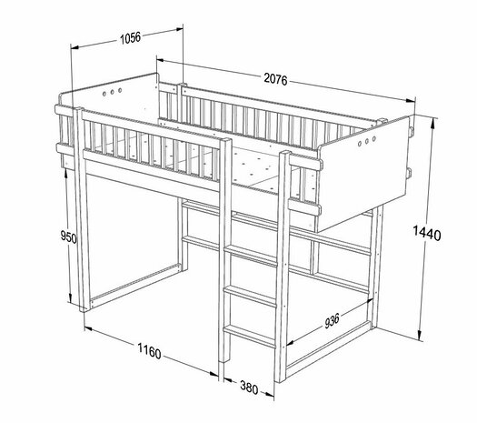 maten middelhoogslaper basic